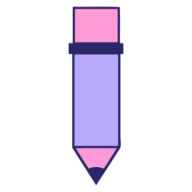 parlak neon renkli bir kalem karikatürü.