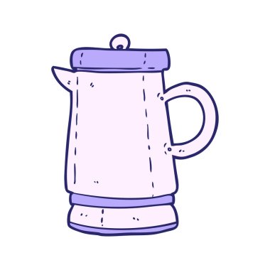 parlak neon renkli eski metal çaydanlık