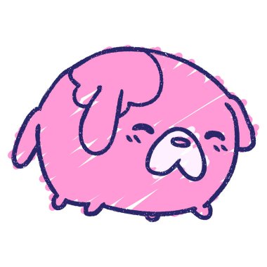 Küçük Köpek Tebeşiri Parlak neon rengi çiziyor