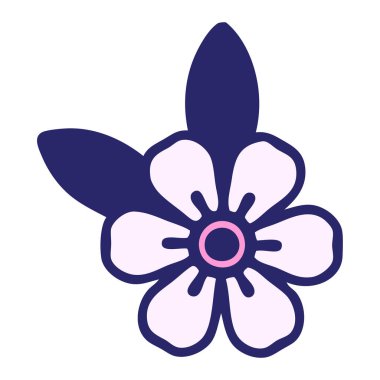 Parlak neon renkli geleneksel bir çiçek dövmesi.