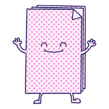 çizgi roman tarzı tuhaf çizgi film mutlu kağıt yığını parlak neon renkli