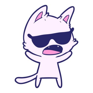 parlak neon renkli konuşan kedi çizgi filmi