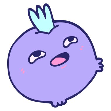 çizgi film karalaması parlak neon renginde sebze kökü