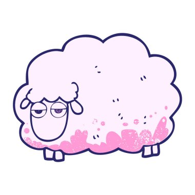 Freehand desenli, çamurlu, parlak neon renkli kış koyunları.