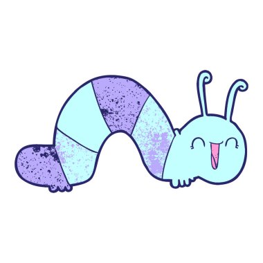 çizgi film mutlu tırtıl parlak neon renkli