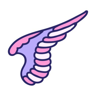 Parlak neon renkli bir kanadın ikonik dövme şekli