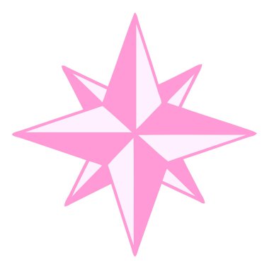 parlak neon renginde geleneksel bir yıldız dövmesi