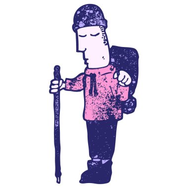 Karikatür kampçısı parlak neon renkli.