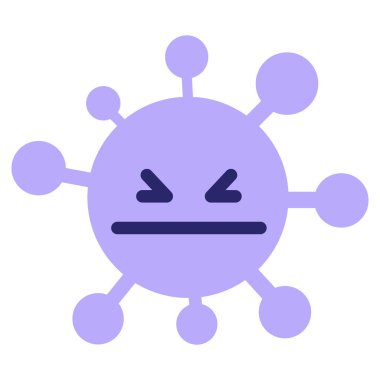 Parlak neon renkli basit bir virüs.