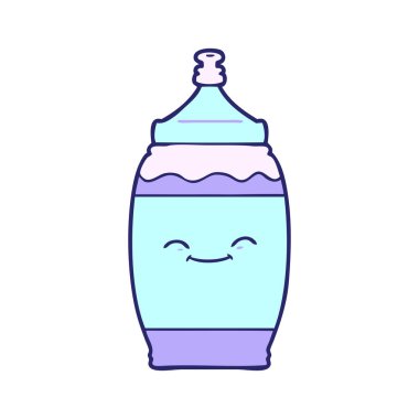 çizgi film mutlu su şişesi parlak neon renkli