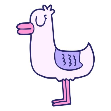 parlak neon renkli martı karalaması.