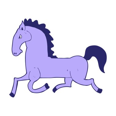 çizgi film koşu atı parlak neon rengi