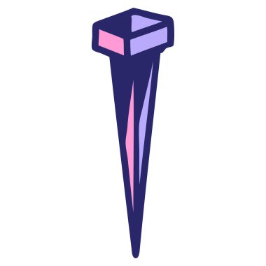 Parlak neon renkli demir çivinin ikonik dövme şekli