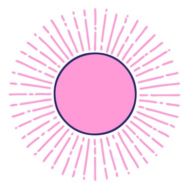 parlak neon renginde basit güneş grafiği