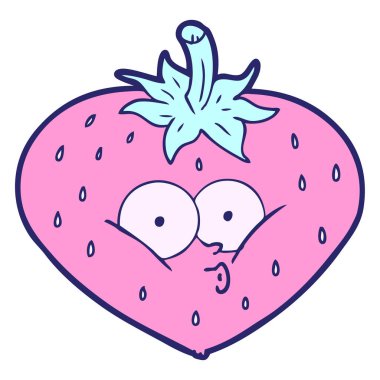 parlak neon renkli çilek çizgi filmi