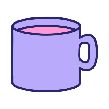 Parlak neon renkli kahve fincanının ikonik dövme şekli