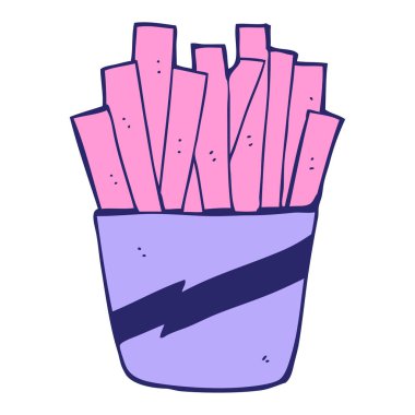 parlak neon rengi patates kızartması kutusu