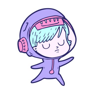 Parlak neon renkli astronot kadın.