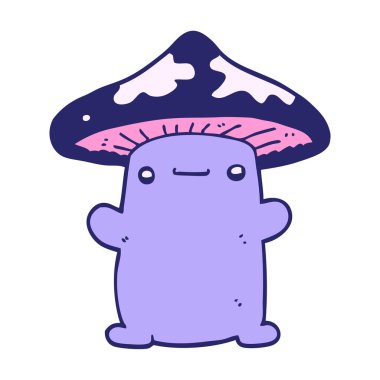 parlak neon renkli çizgi film mantarı