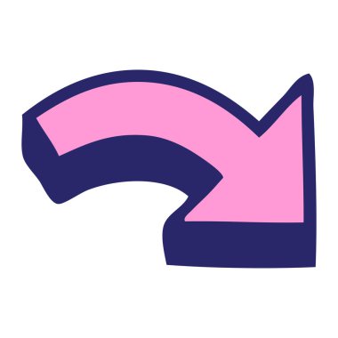 Parlak neon rengi bir okun sevimli çizgi filmi