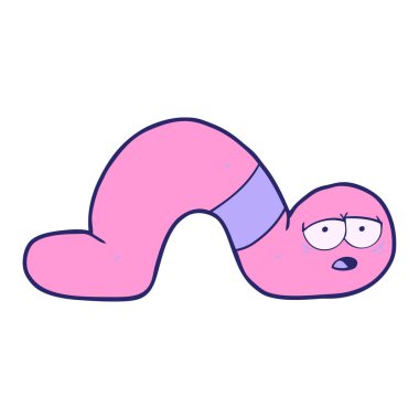 çizgi film yorgun solucanı parlak neon rengi