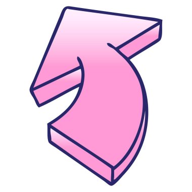 parlak neon renginde gölgelendirilmiş çizgi film oku