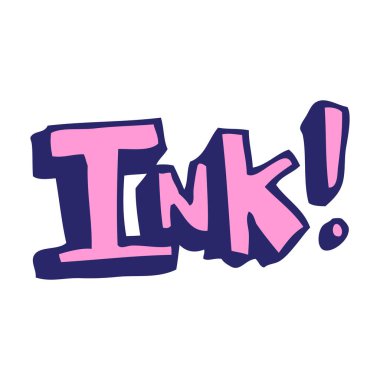 parlak neon renkli mürekkep karikatürü