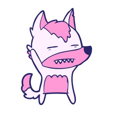 Fox çizgi film karakteri parlak neon rengi