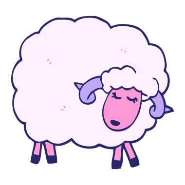 parlak neon renginde boynuzlu koyunları karalamak