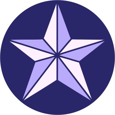 Parlak neon renkli bir yıldızın ikonik dövme şekli