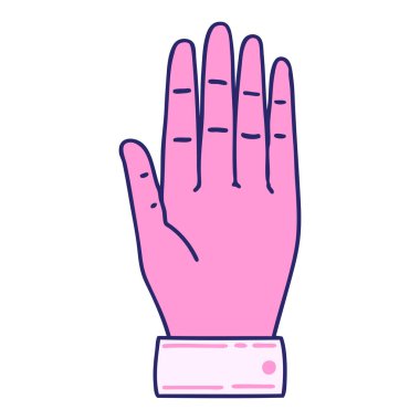 Parlak neon renkli bir elin ikonik dövme şekli