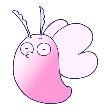 Parlak neon renkli komik kelebek.