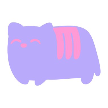 Parlak neon renkli somun kedi.