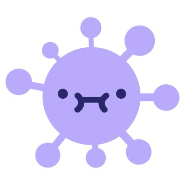 Parlak neon renkli basit bir virüs.