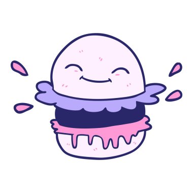 çizgi film fast food hamburgeri parlak neon rengi