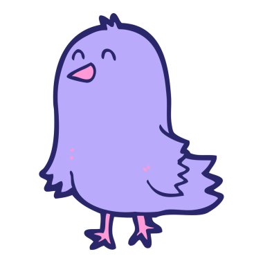 parlak neon renkli çizgi film kuşu