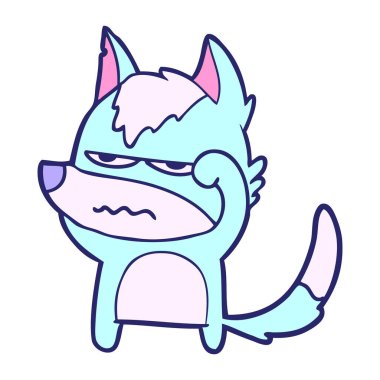 çizgi film, parlak neon renkli kurdun canını sıktı.