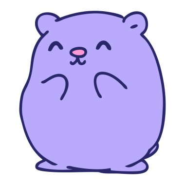 parlak neon renkli mutlu küçük ayı çizgi filmi