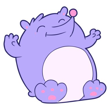 parlak neon renkli çizgi film ayısı