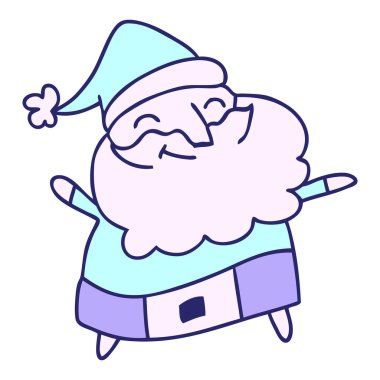 Parlak neon renkli neşeli bir babanın serbest çizim karikatürü