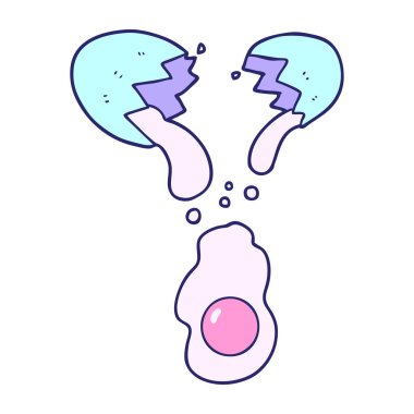 Parlak neon rengi taze kırılmış yumurta.