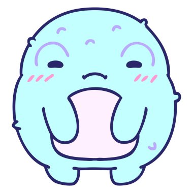 Parlak neon renkli üzgün küçük bir kurbağanın çizgi filmi