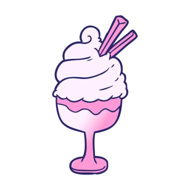 parlak neon renkli karikatür dondurma tatlısı