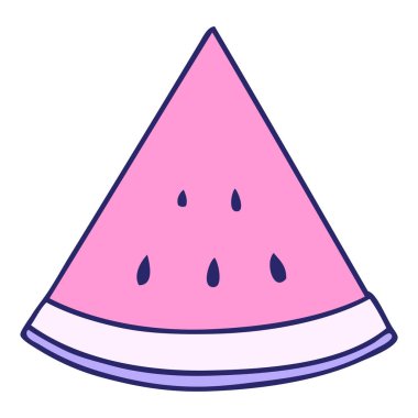 Parlak neon rengi karpuz çizilmiş el çizimi.