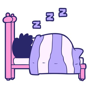 çizgi film horlayan parlak neon renkli kişi