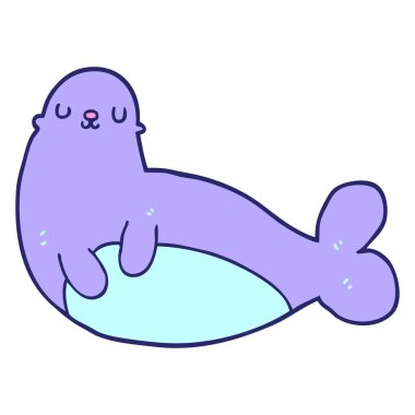 parlak neon renkli çizgi film mührü