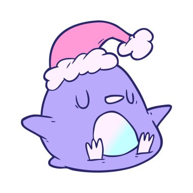 Parlak neon renkli sevimli penguen çizgi filmi