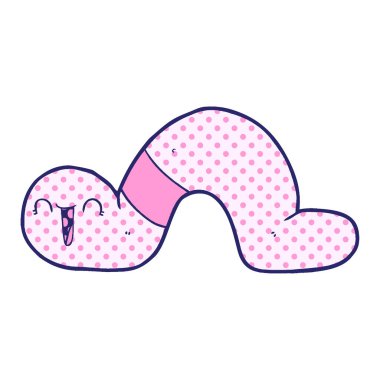 parlak neon renkli çizgi film solucanı