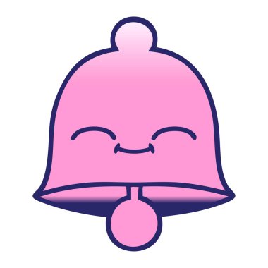 parlak neon renkli bir çanın gölgelendirilmiş çizgi filmi