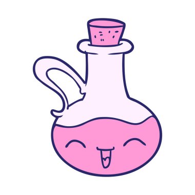 çizgi film mutlu zeytinyağı şişesi parlak neon rengi